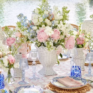 Discount White Rattan Pagoda & Urn Vase Set Vases