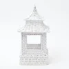 Best Sale White Rattan Pagoda Lantern Candle Holders