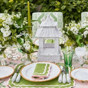 Store White Rattan Pagoda Lantern Rattan Tableware