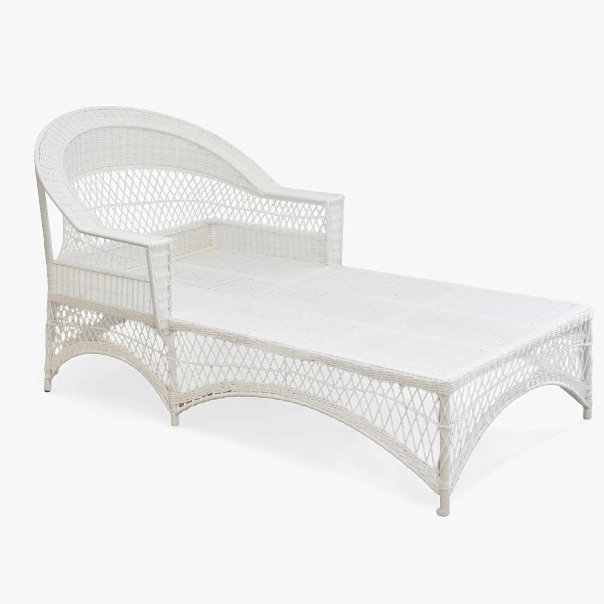 white_rattan_sun_lounger__2.webp Outlet White Rattan Sun Lounger With Blue Ikat Cushion Rattan Furniture