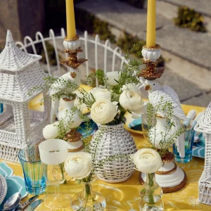 Discount White Rattan Vase (Set Of 3) Rattan Tableware