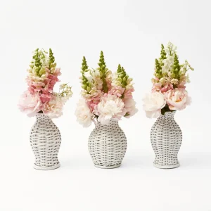 Store White Rattan Vase (Set Of 3) Vases