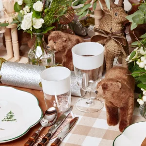 Discount White Ribbon Water & Wine Glassware Set Glassware Sets