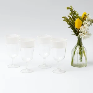 Fashion White Ribbon Wine Glasses (Set Of 4) Glasses