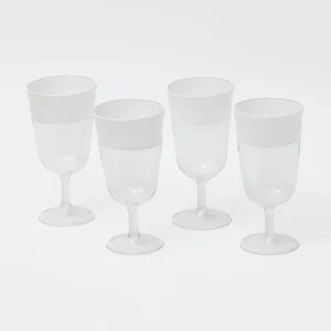 Fashion White Ribbon Wine Glasses (Set Of 4) Glasses