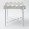 Hot White Scalloped Rattan Tray With Stand Rattan Furniture