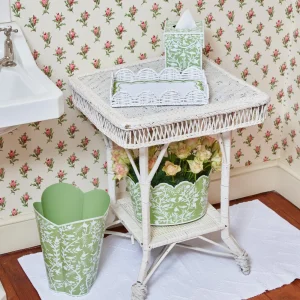 Cheap White Small Scalloped Rattan Tray Rattan Tableware