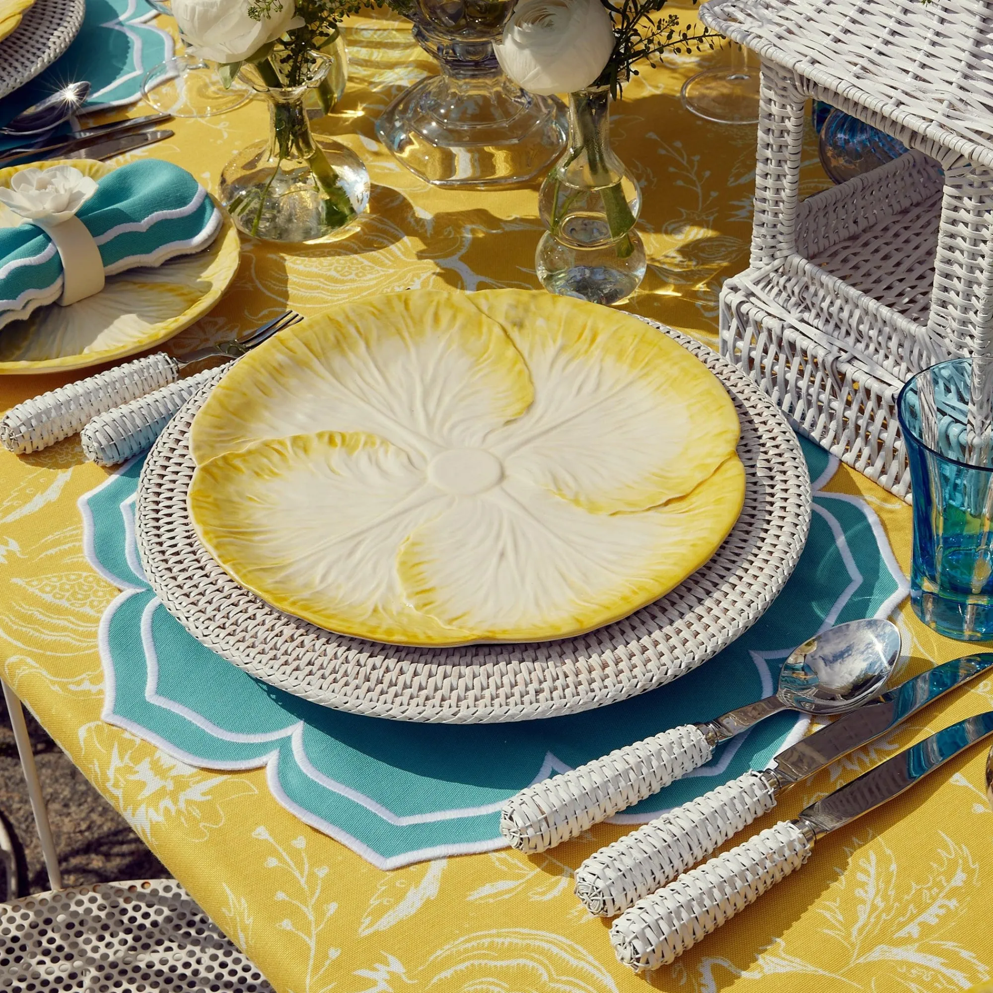 yellow_capri_lettuce_dinn_1-4.webp Shop Yellow Capri Lettuce Dinner Plates (Set Of 4) Dinner Plates