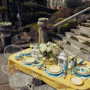 Store Yellow Capri Lettuce Dinner & Starter Plates (Set Of 8) Crockery Sets