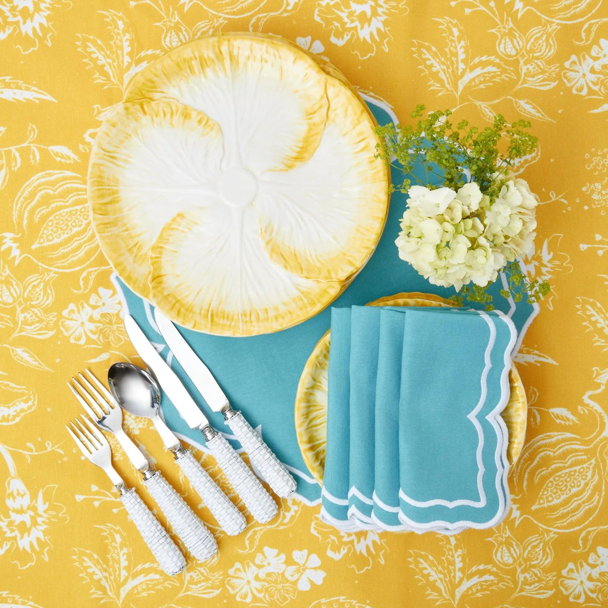 yellow_capri_lettuce_dinn_5.webp Discount Yellow Capri Lettuce Dinner Plates (Set Of 4) Crockery Sets