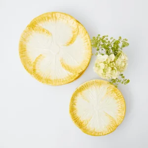 Cheap Yellow Capri Lettuce Dinner & Starter Plates (Set Of 8) Dinner Plates