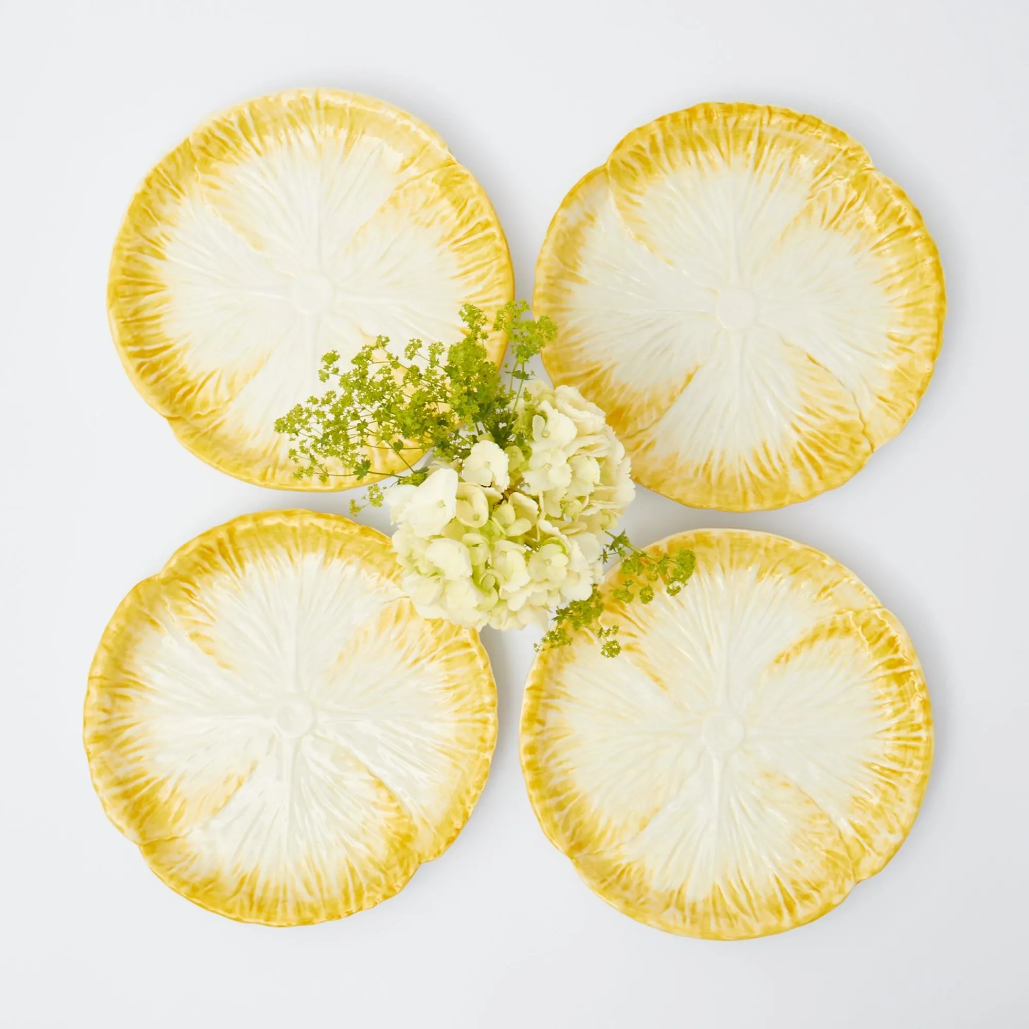 yellow_capri_lettuce_star_0.webp Flash Sale Yellow Capri Lettuce Starter Plates (Set Of 4) Crockery Sets