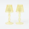 New Yellow Glass Lantern Tea Light Holder (Pair) - 18Cm Pagodas & Lanterns