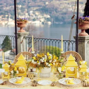 Clearance Yellow Pagoda Lantern Candle Holders